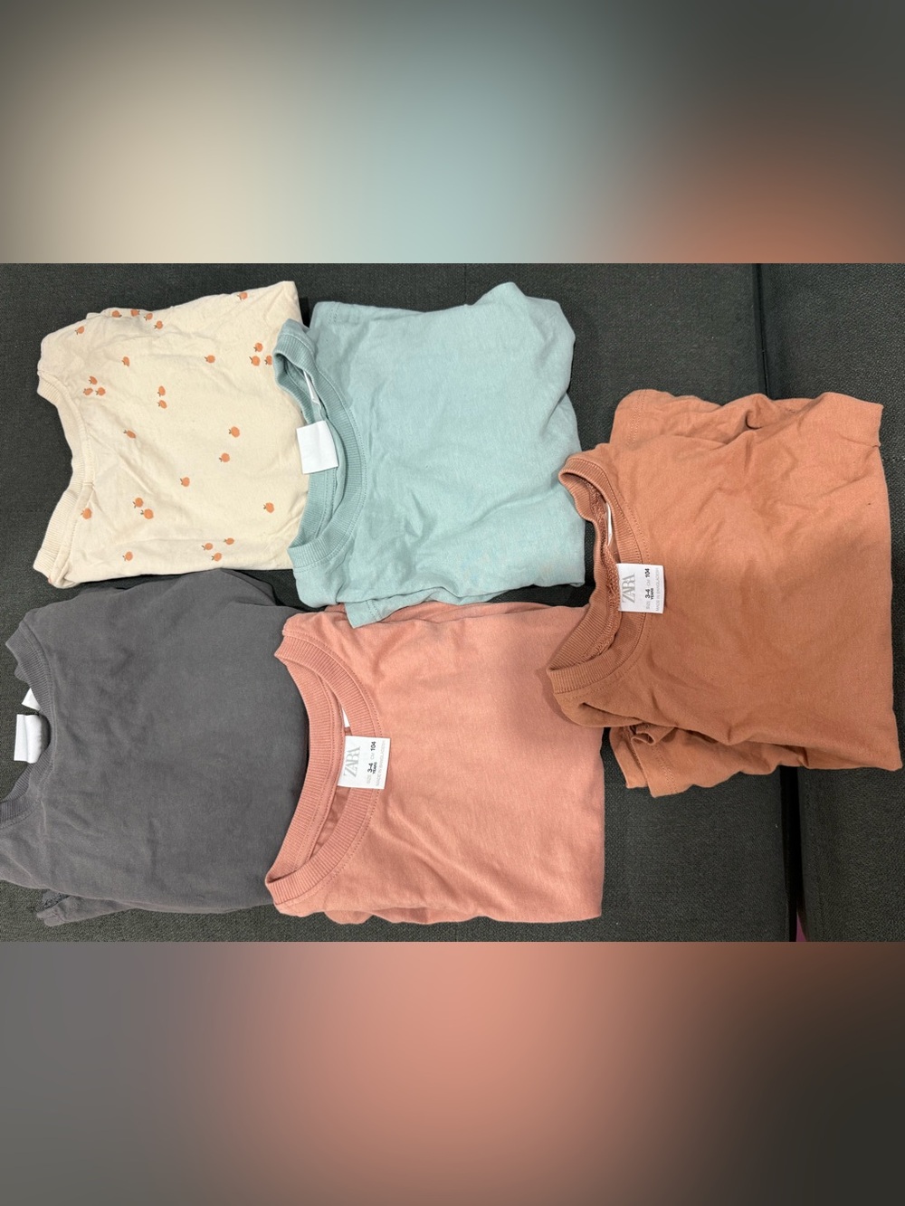 ZARA Kids Crewneck T-Shirt - Dusty Pink, Mint, Rust